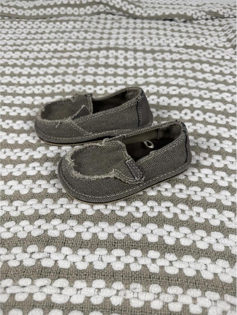 Hey Dude Wally Toddler Size 5 Brown Canvas Slip On Shoes Moc Toe Casual